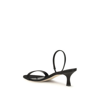 Black Calf Leather Bos Taurus Strap-On Sandals