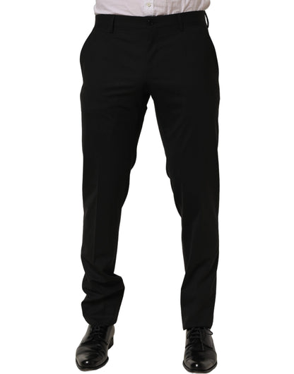 Black Wool Skinny Leg Dress Men Trouser Pants