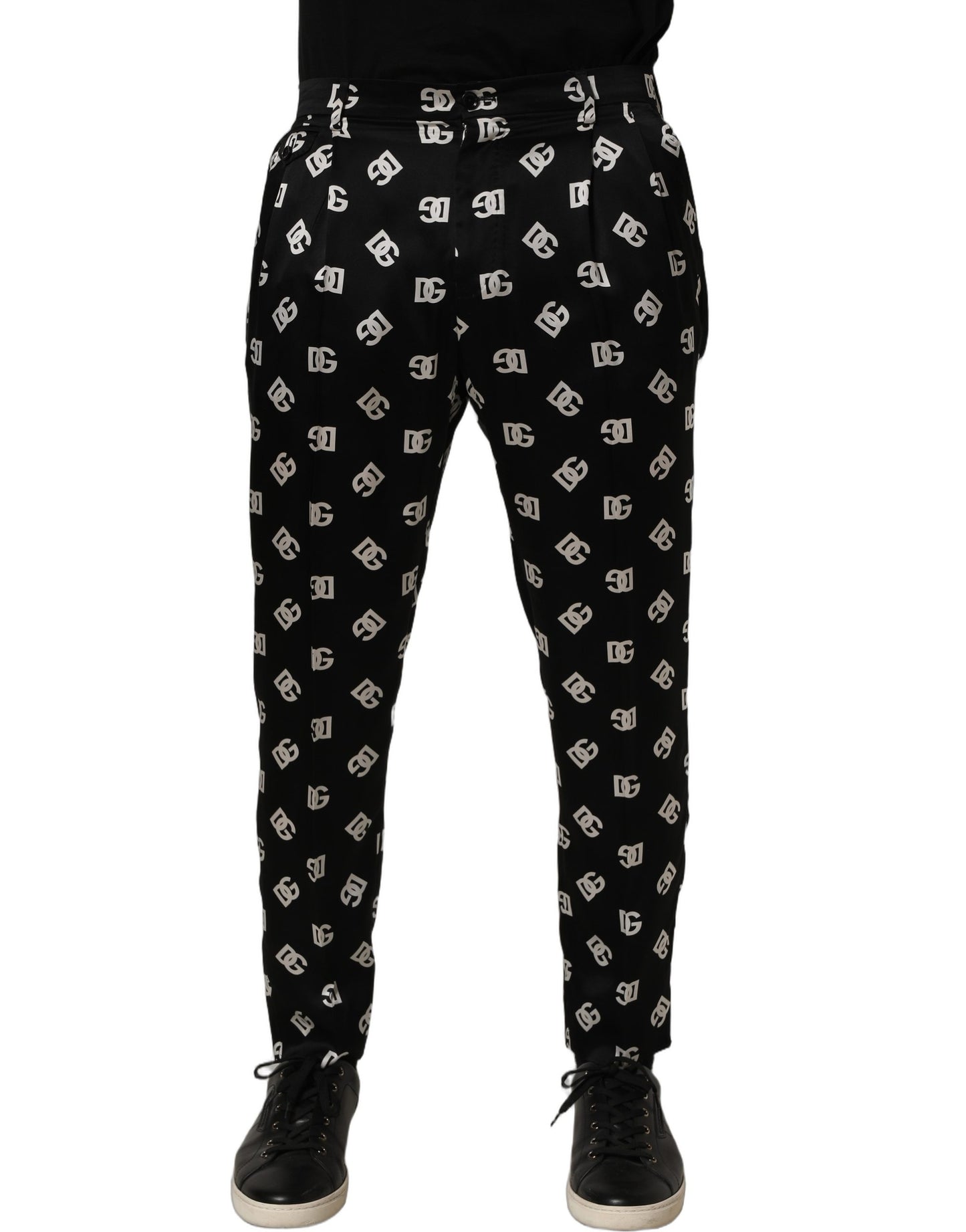 Black Silk Skinny Leg Dress Men Trouser Pants