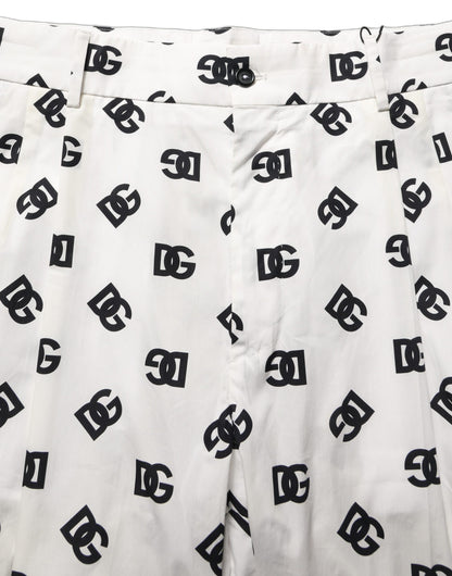 White Logo Skinny Leg Dress Men Trouser Pants