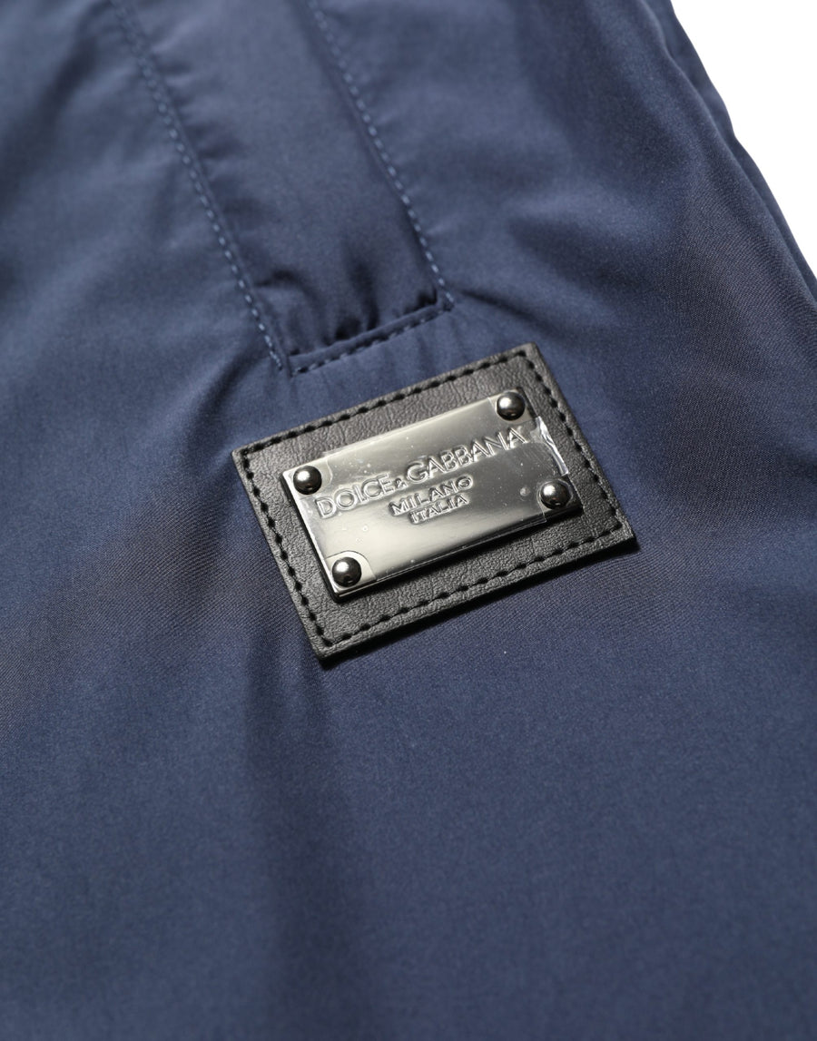 Dark Blue Polyester Jogger Sweatpants Pants