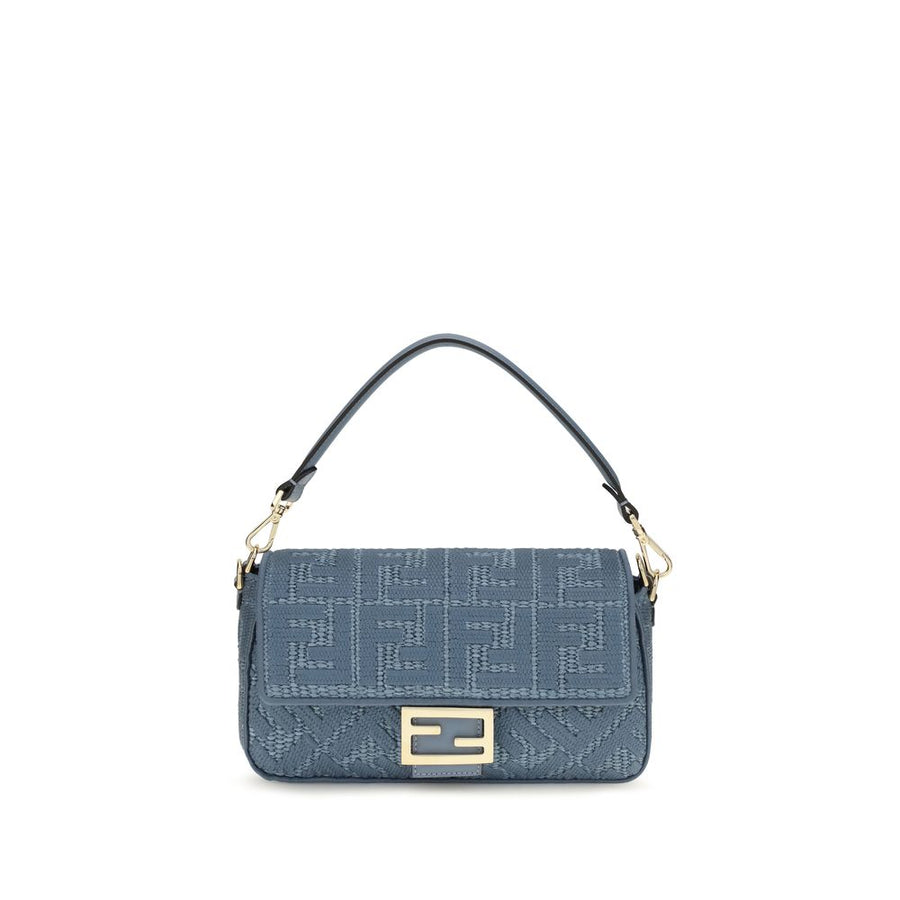 Blue Raffia Shoulder Bag