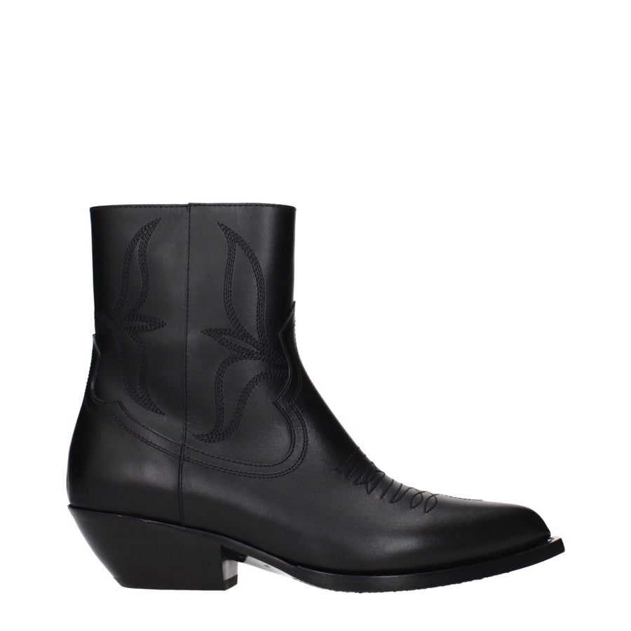 Black Leather Ankle Boots