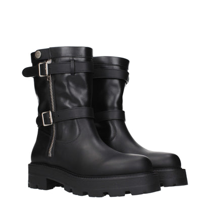 Black Leather Ankle Boots