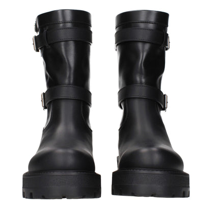 Black Leather Ankle Boots