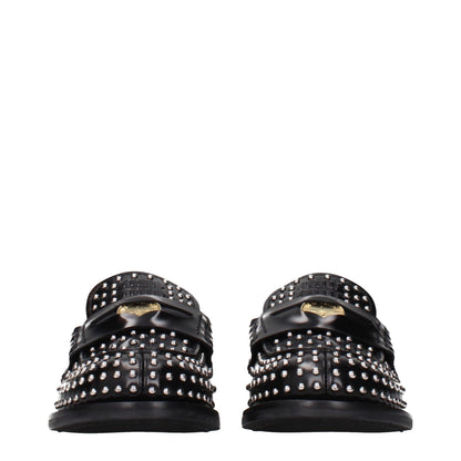 Black Leather Slip-On Loafers