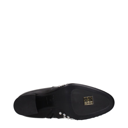 Black Leather Ankle Boots