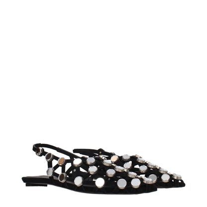 Black Leather Ballet Flats