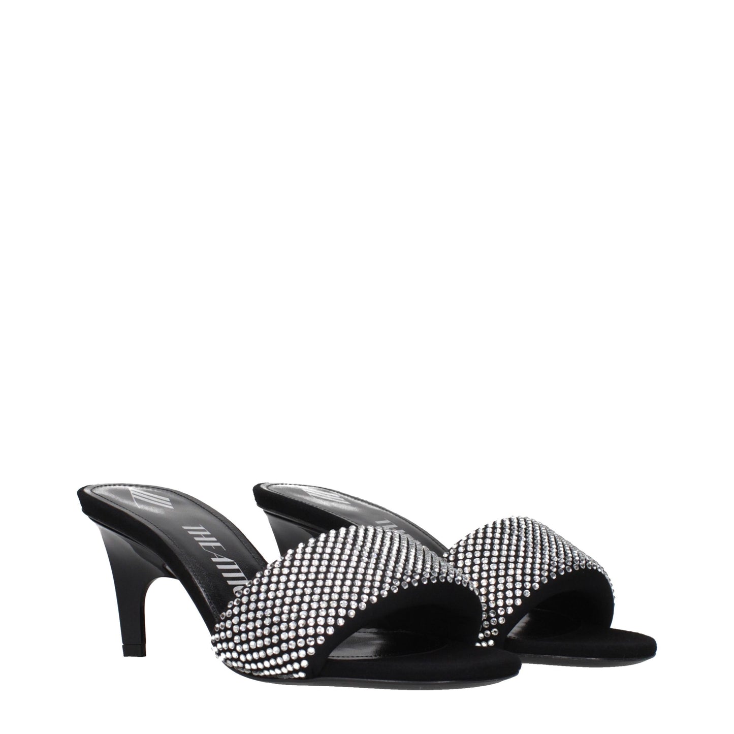 Black Fabric Platform Sandals