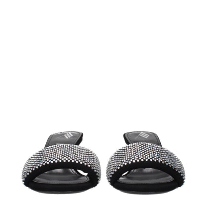 Black Fabric Platform Sandals