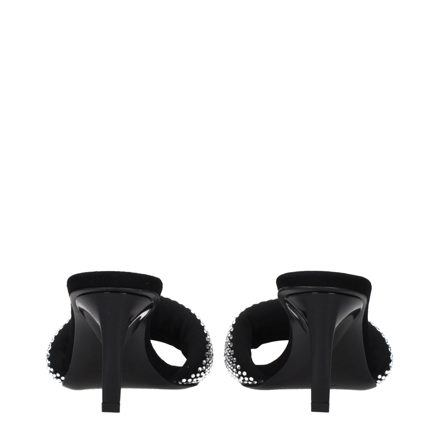 Black Fabric Platform Sandals