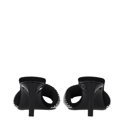 Black Fabric Platform Sandals