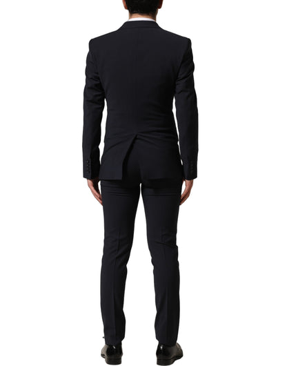 Black Wool Slim Fit Formal 3 Piece Men Suit