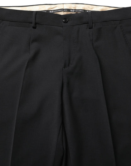 Black Wool Slim Fit Formal 2 Piece Men Suit