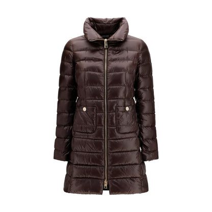 Brown Polyamide Full-Length Jacket