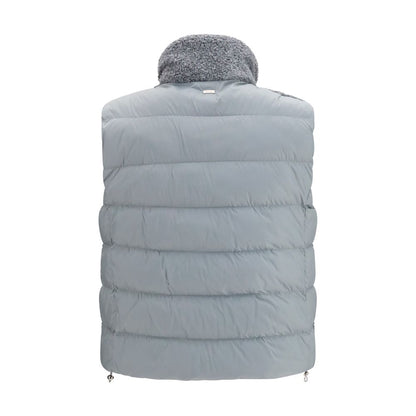 Gray Polyester Sleeveless Jacket