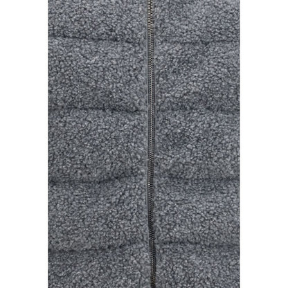 Gray Polyester Sleeveless Jacket