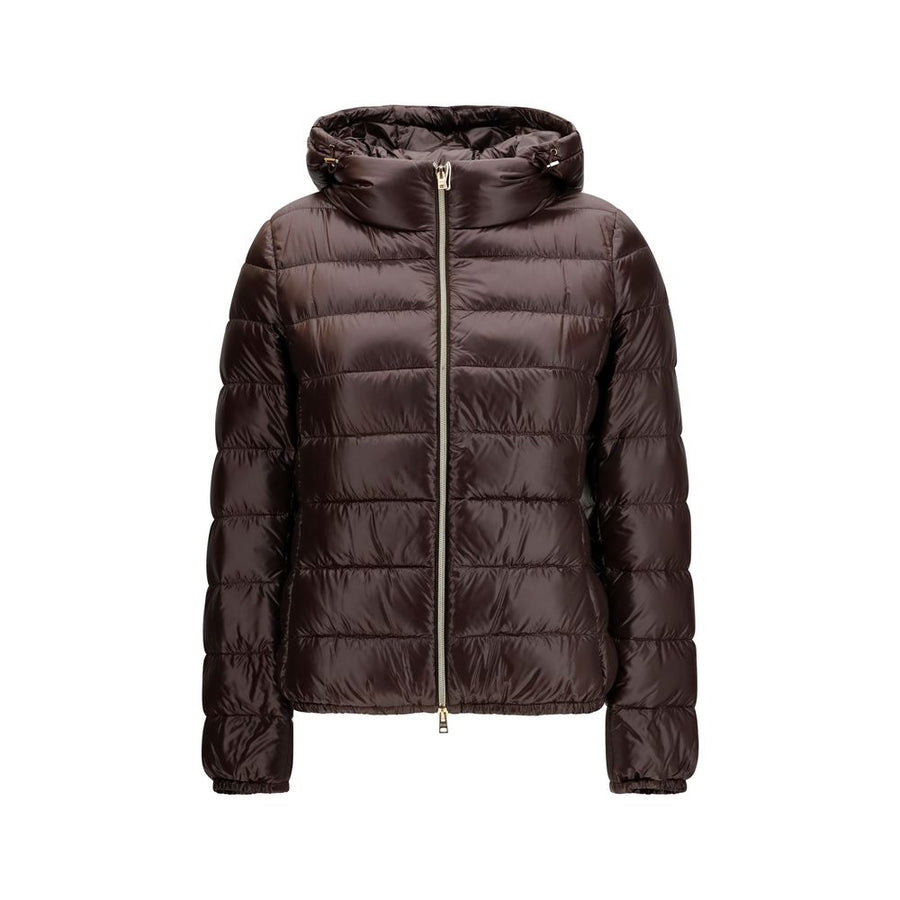 Brown Polyamide Full-Length Jacket