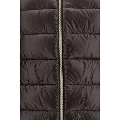 Brown Polyamide Full-Length Jacket