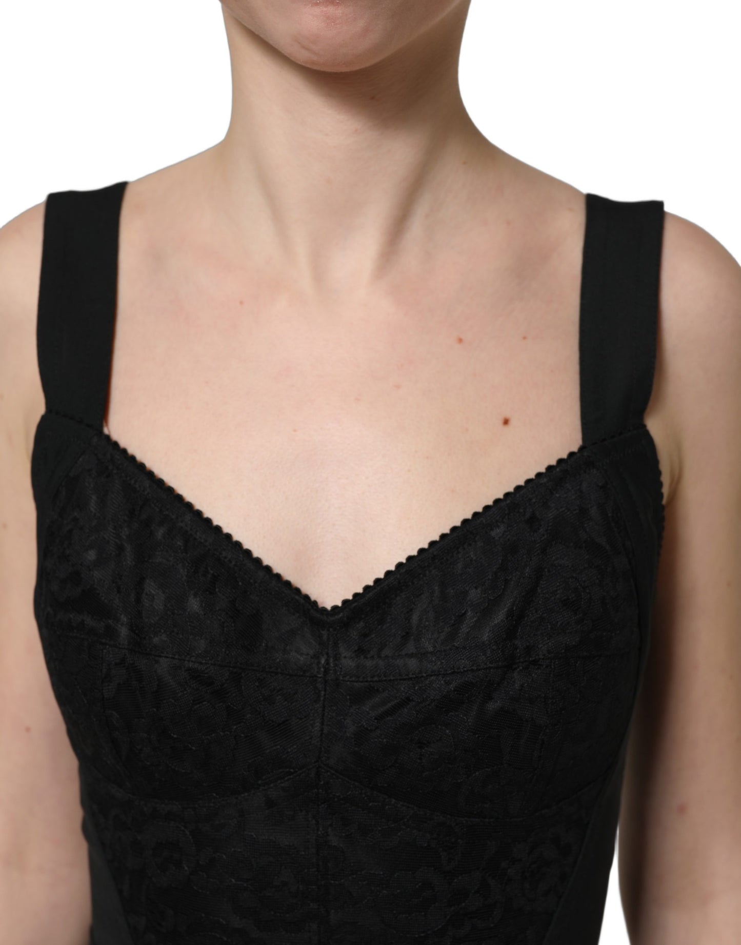 Black Floral Lace Corset Bodycon Bodysuit