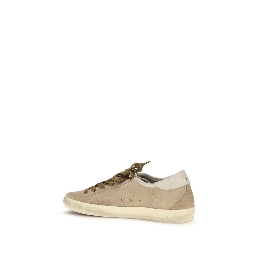 Beige Calf Leather Bos Taurus Low Top Sneakers