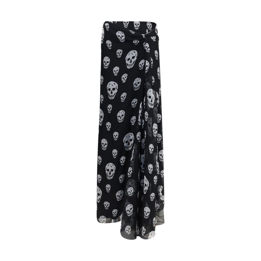 Black Silk Long Skirt