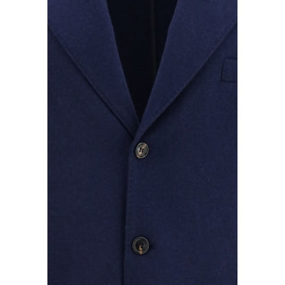 Blue Cashmere Full-Length Jacket