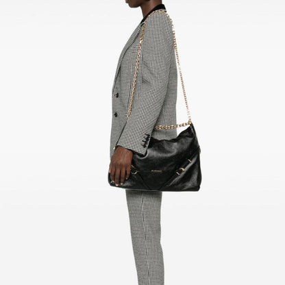 Black Calfskin Shoulder Bag