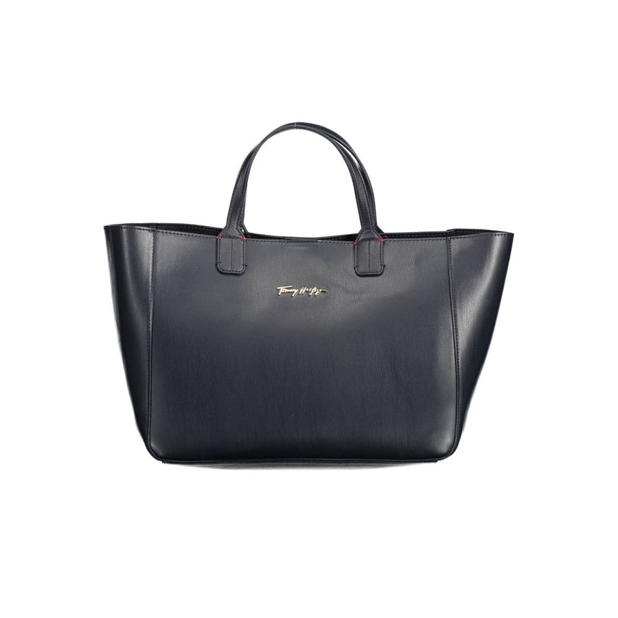 Blue Polyurethane Women's Bag