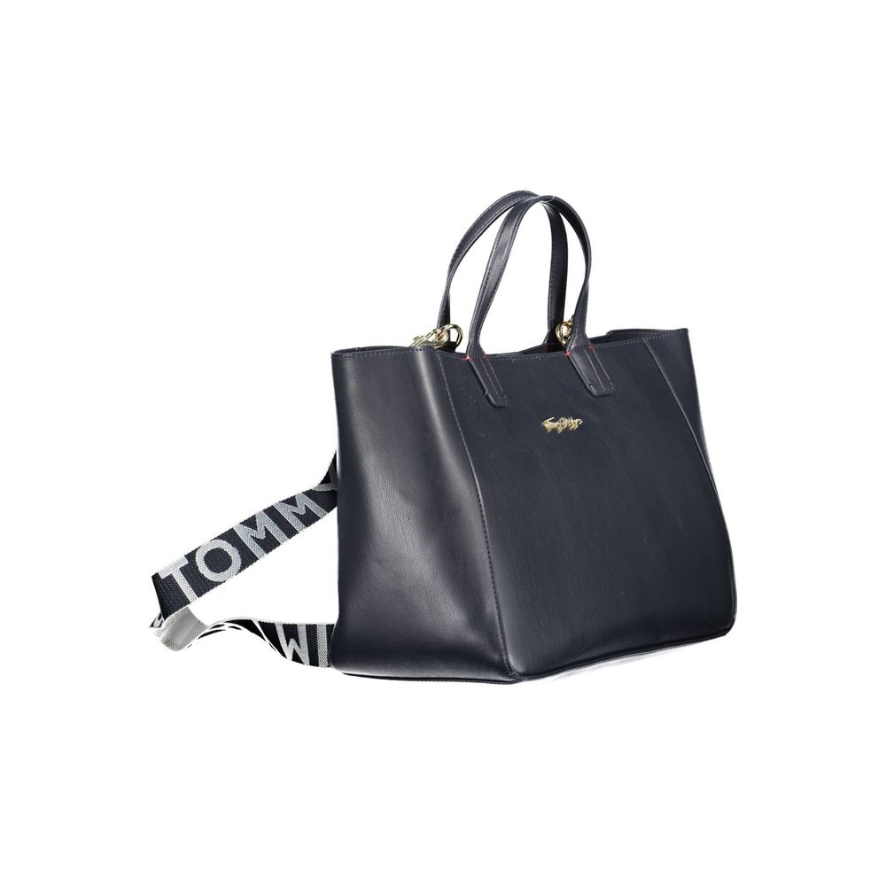 Blue Polyurethane Women's Bag