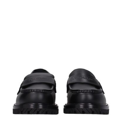 Black Leather Slip-On Loafers
