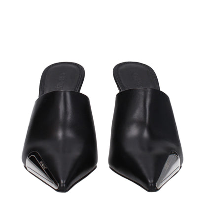 Black Leather High Heel Pumps