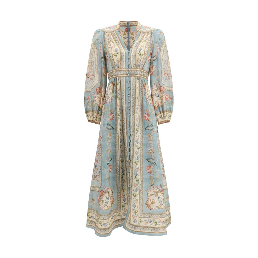 Multicolor Linen Casual Dress