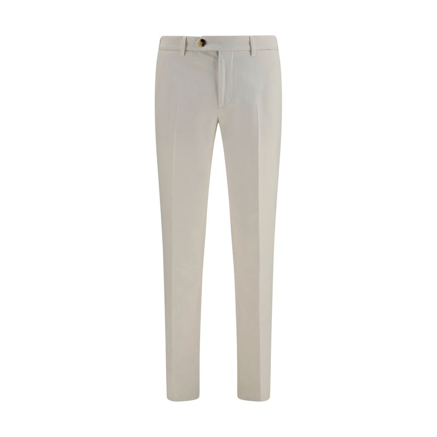 White Cotton Casual Pants