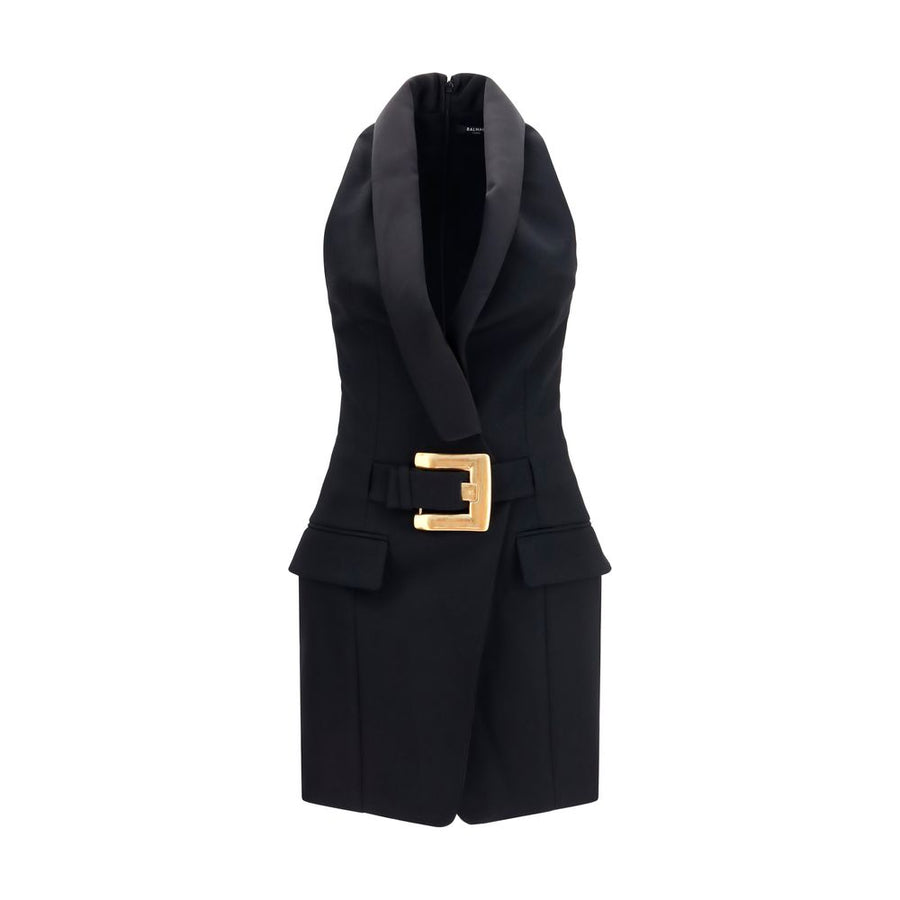 Black Wool Oves Aries Casual Dress