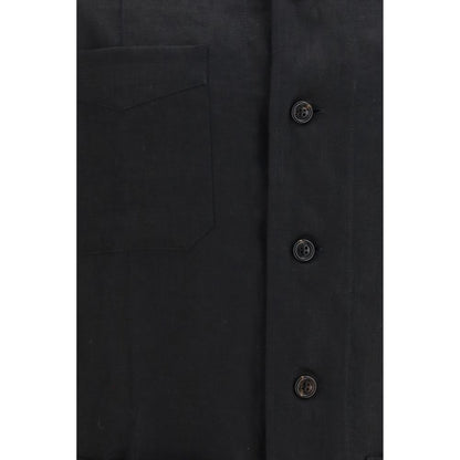 Black Linen Denim Jacket