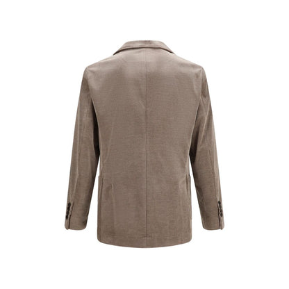Gray Cotton Full-Length Jacket