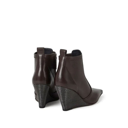 Brown Leather Ankle Boots