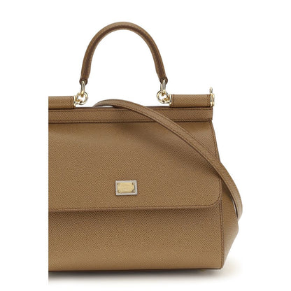 Beige Calf Leather Bos Taurus Shoulder Bag