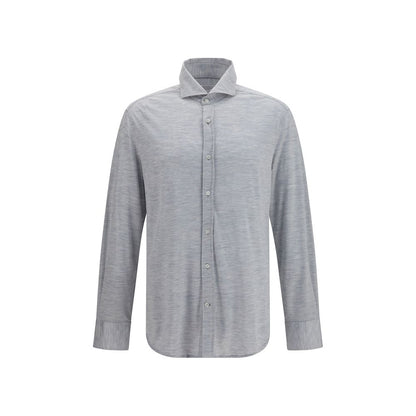 Blue Silk Dress Shirt