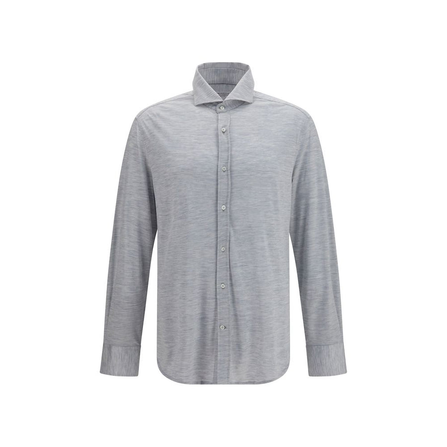 Blue Silk Dress Shirt
