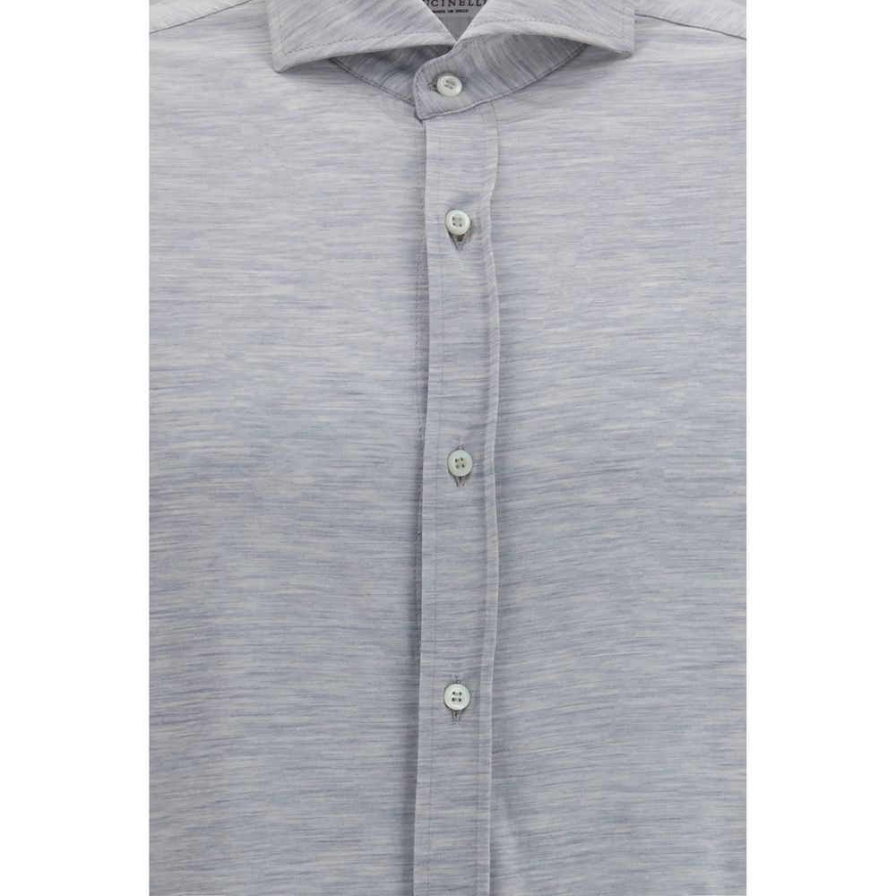 Blue Silk Dress Shirt