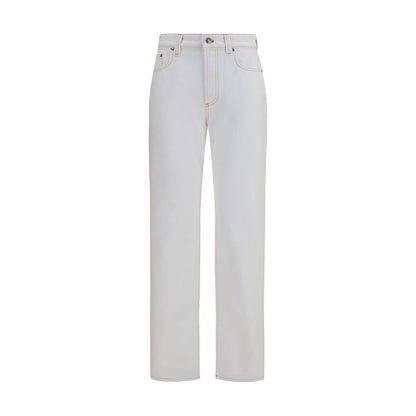 White Cotton High-Waisted Jean