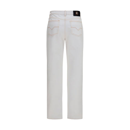 White Cotton High-Waisted Jean