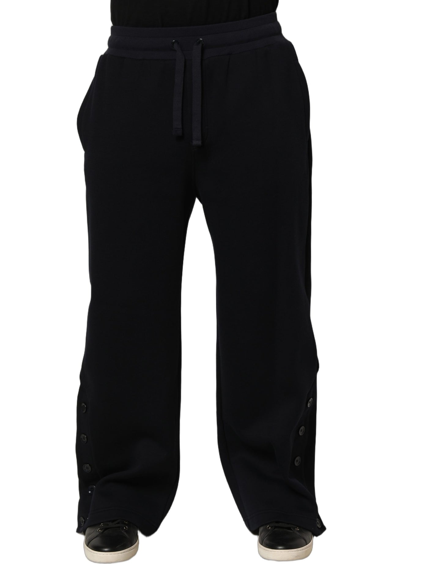 Black Drawstring Viscose Jogger Men Sweatpants Pants