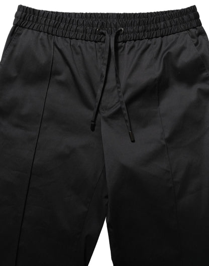 Black Drawstring Cotton Jogger Men Sweatpants Pants