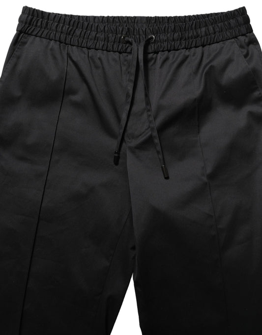 Black Drawstring Cotton Jogger Men Sweatpants Pants