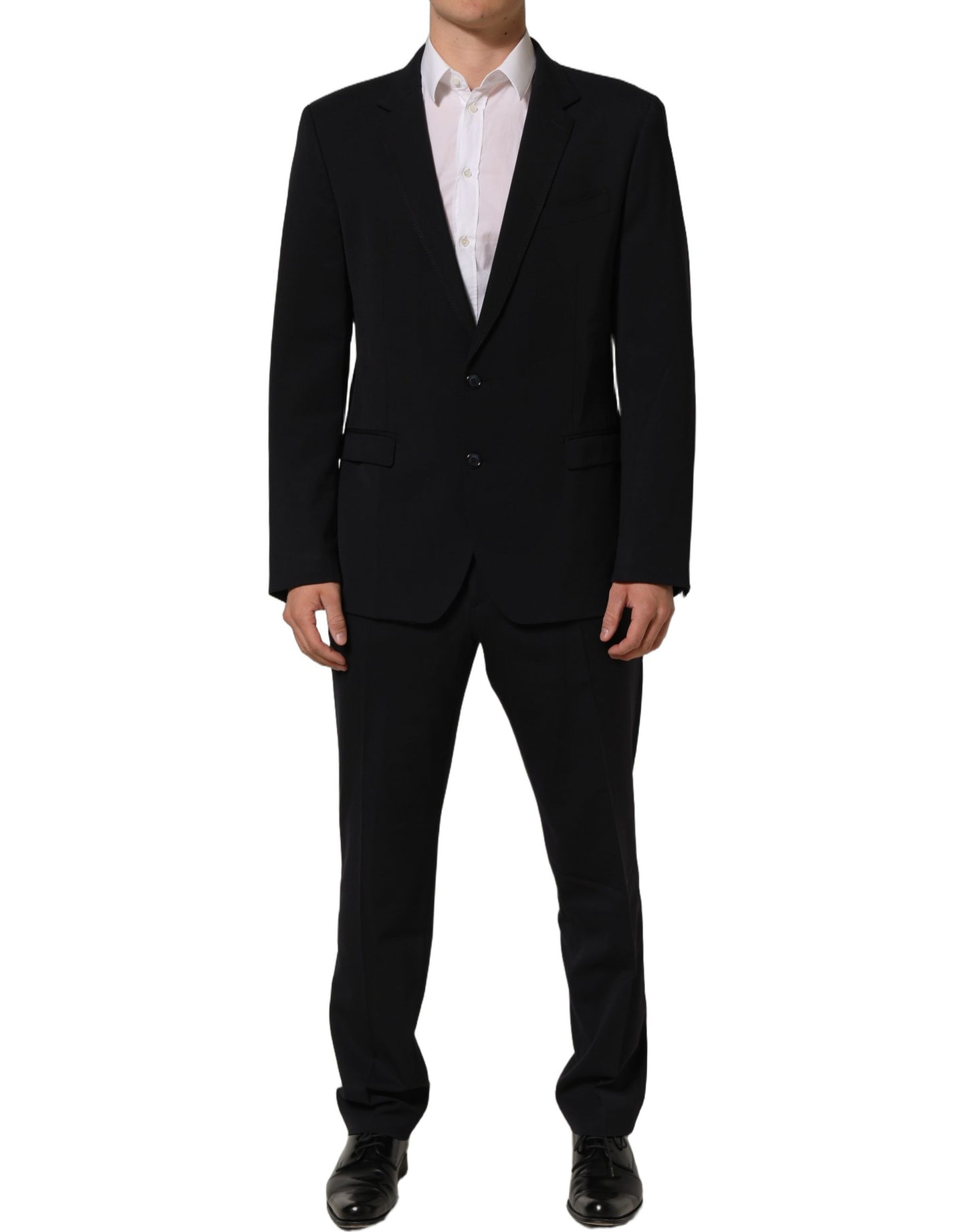 Black Wool Slim Fit Formal Men 2 Piece Suit