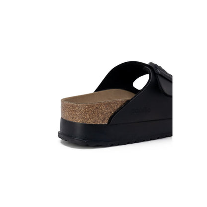 Black Synthetic Platform Sandals