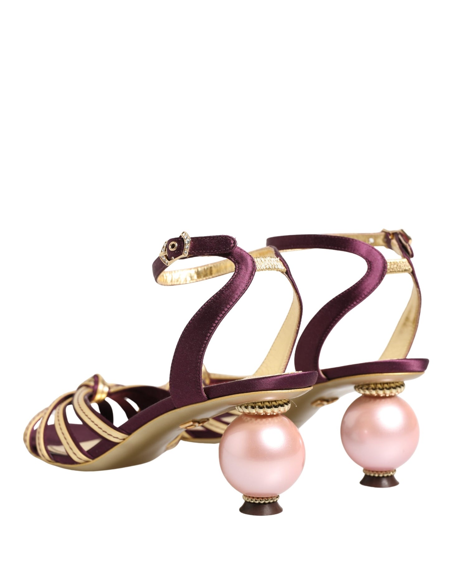Purple Gold Keira Pearl Heels Sandals Shoes